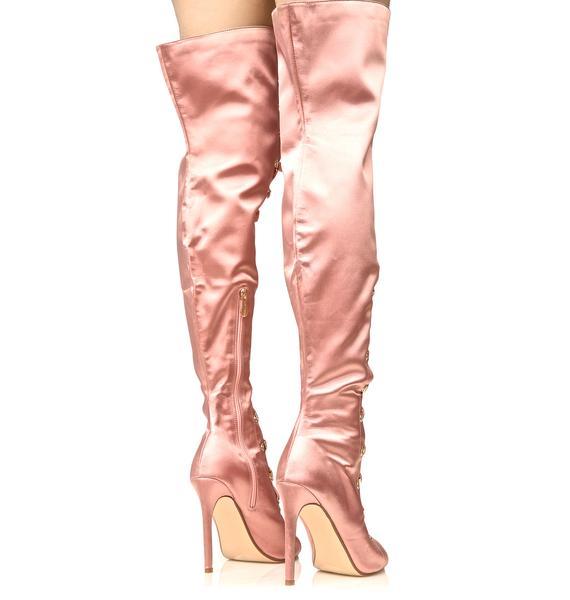 thigh high boots pink boutique