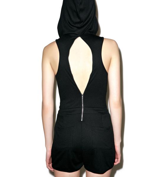 Sleeveless Hooded Romper Dolls Kill