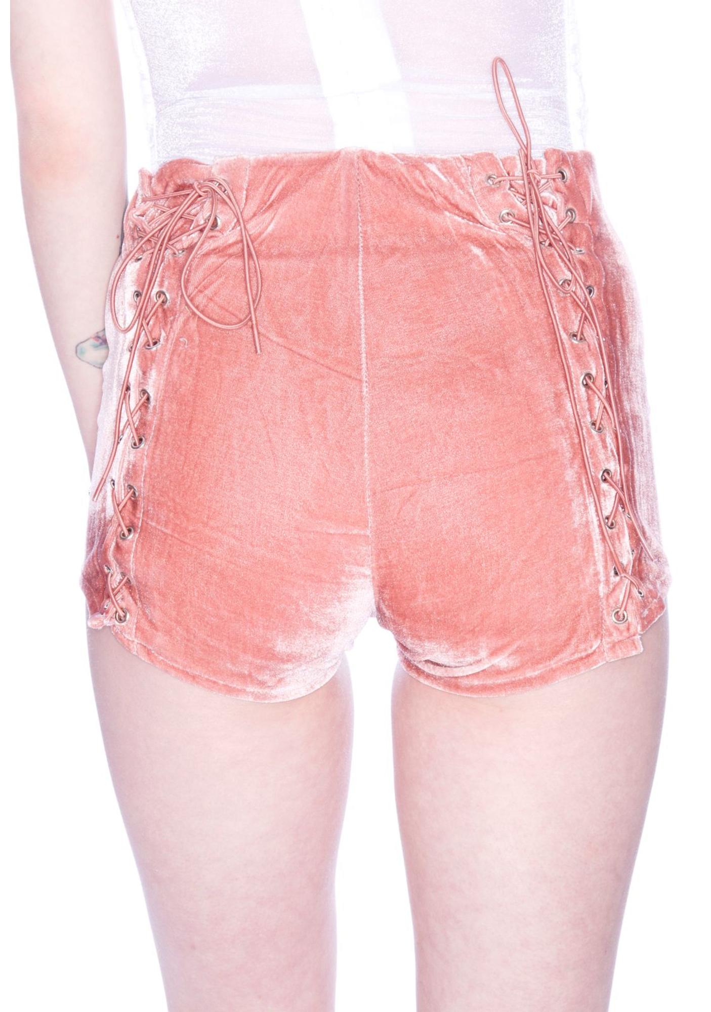 Unif Mauve Velvet Corset Shorts Dolls Kill 