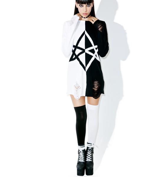 Killstar Hexagram Split Knit Sweater Dolls Kill