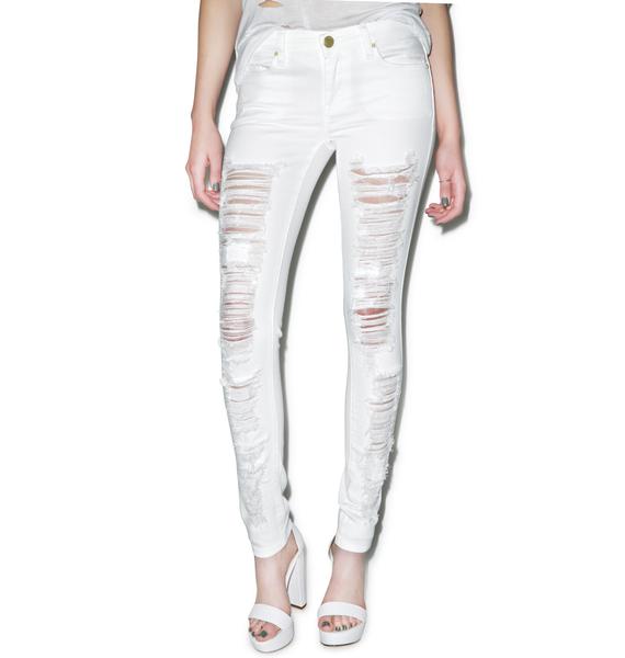 Blank NYC White Lines Spray On Skinny Jeans | Dolls Kill