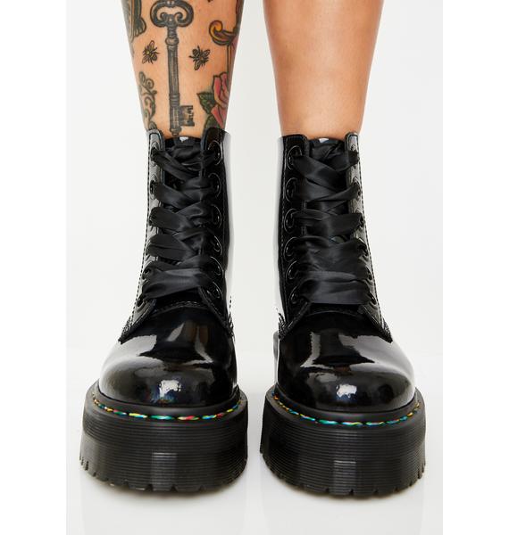 Dr. martens molly 2024 rainbow patent boots