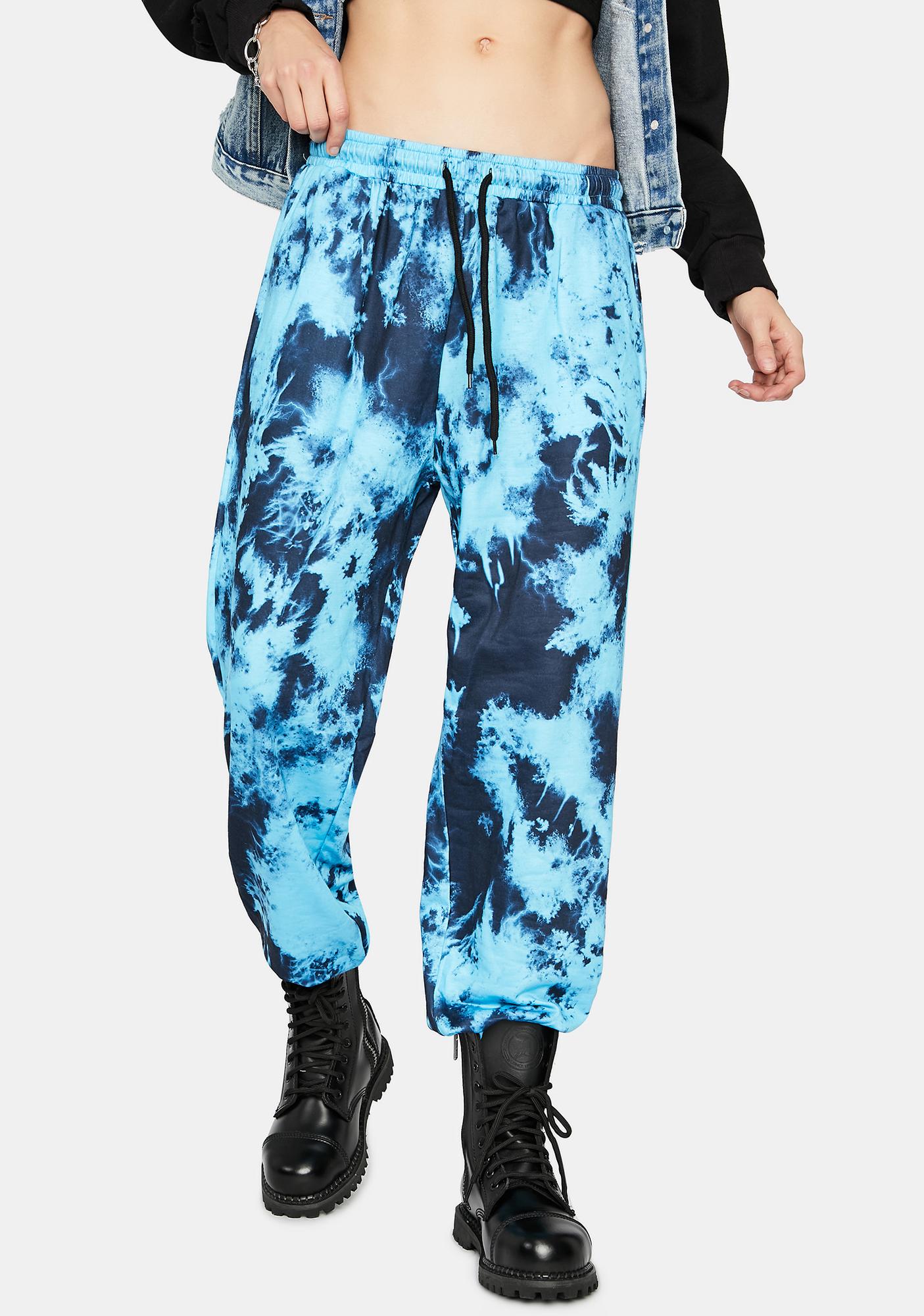 dark blue tie dye sweatpants