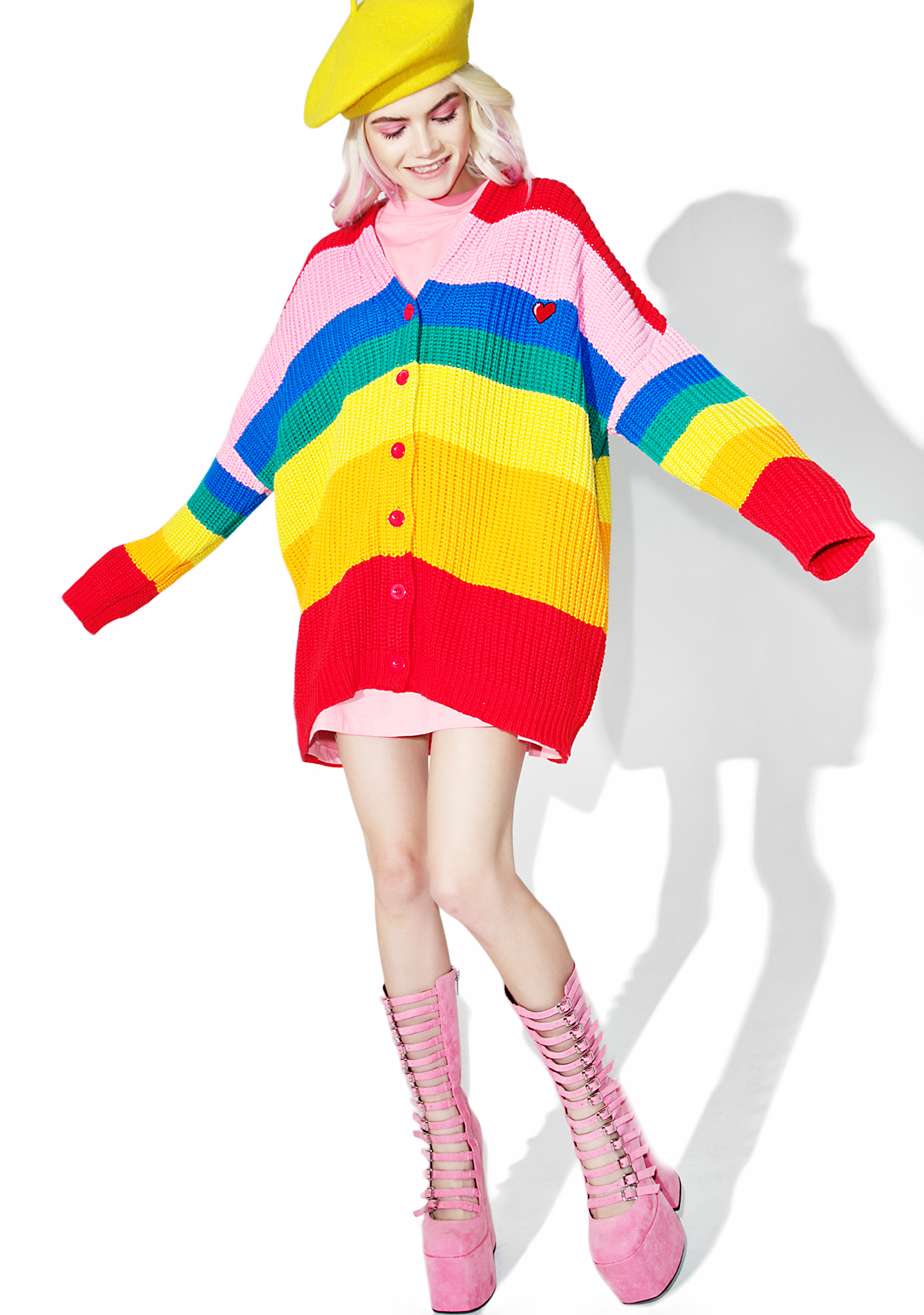 dolls kill rainbow cardigan