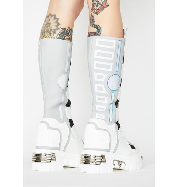 reflective knee high boots