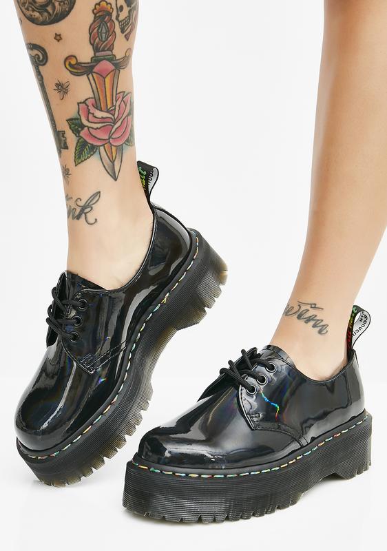 dr martens rainbow patent quad