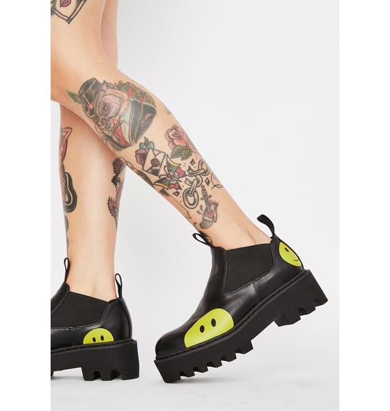 lamoda black chunky platform chelsea boots