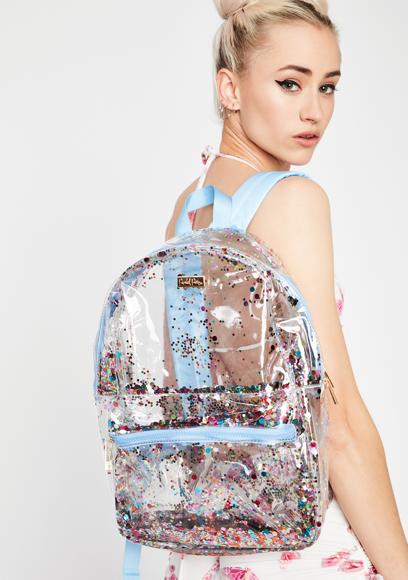 clear confetti backpack