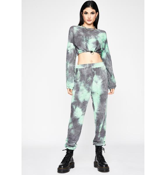 tie dye sweat and jogger set