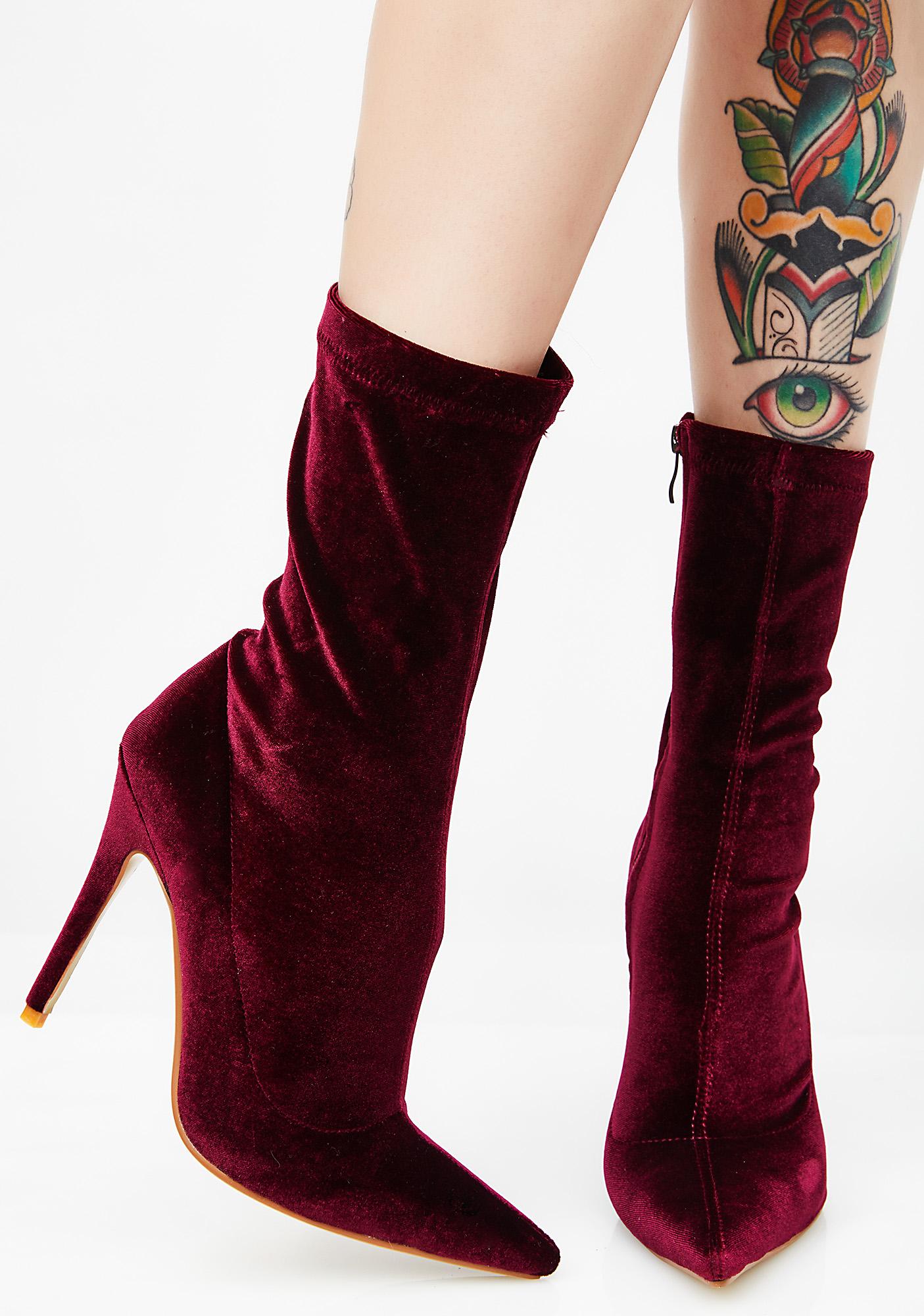 plum ankle boots