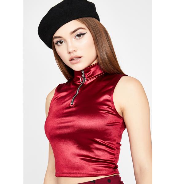 satin crop tank
