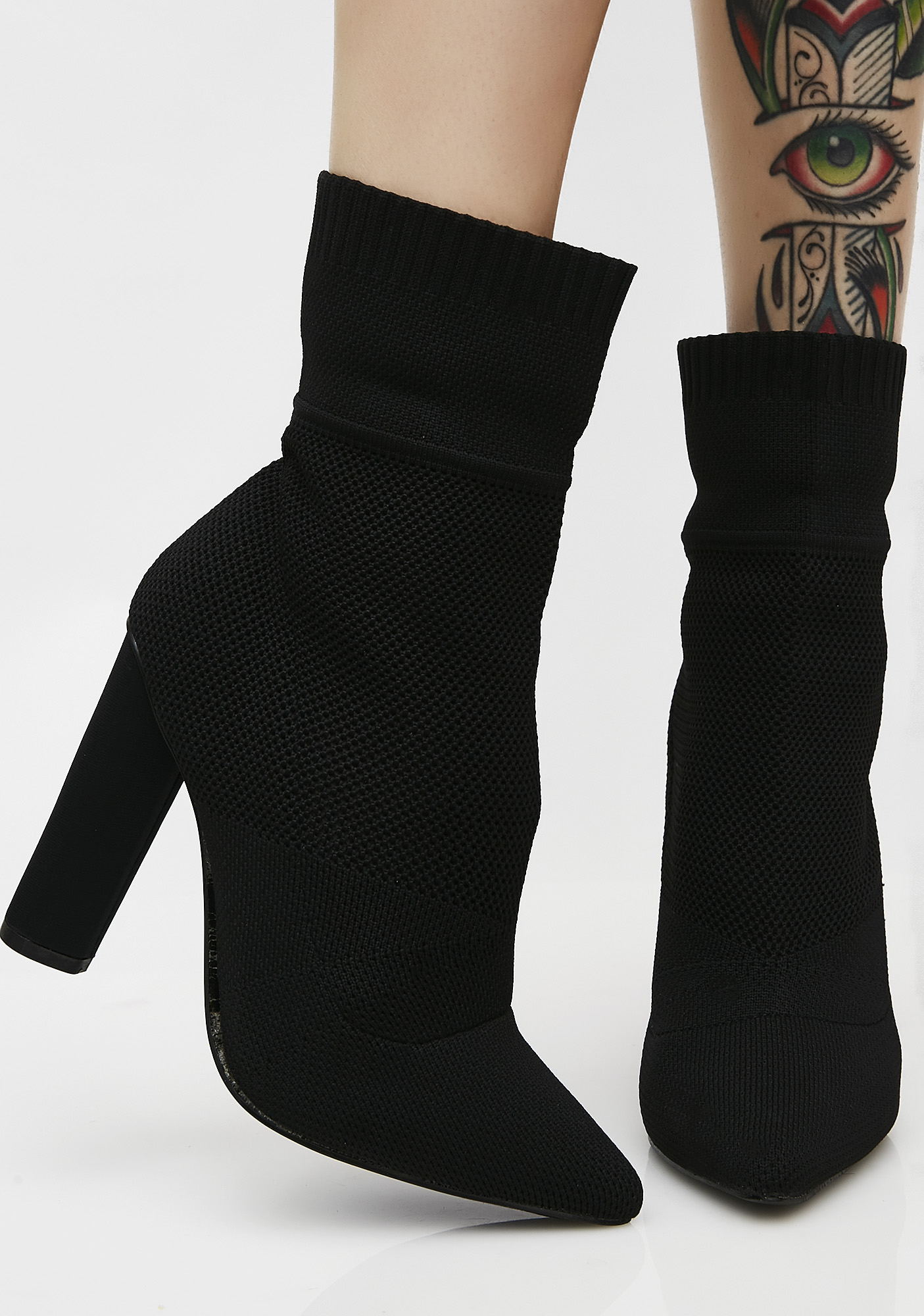 doll perspex ankle sock boot