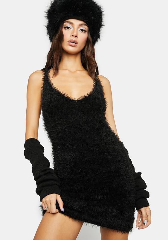 fuzzy mini dress
