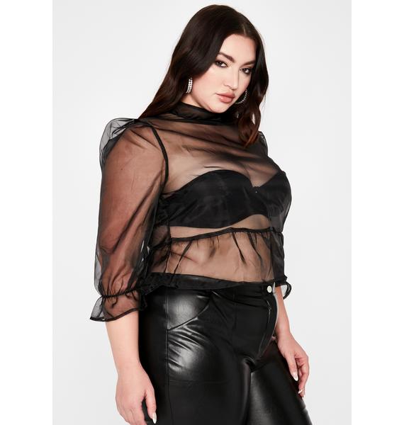 Dark Legit Blurred Lines Organza Blouse