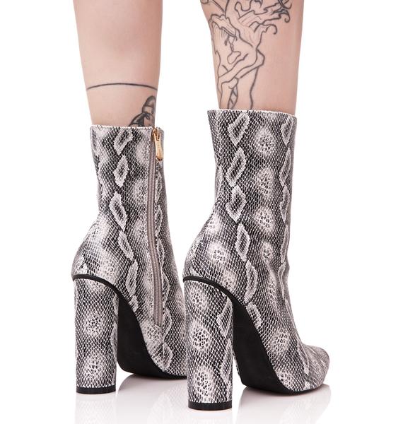 grey python boots