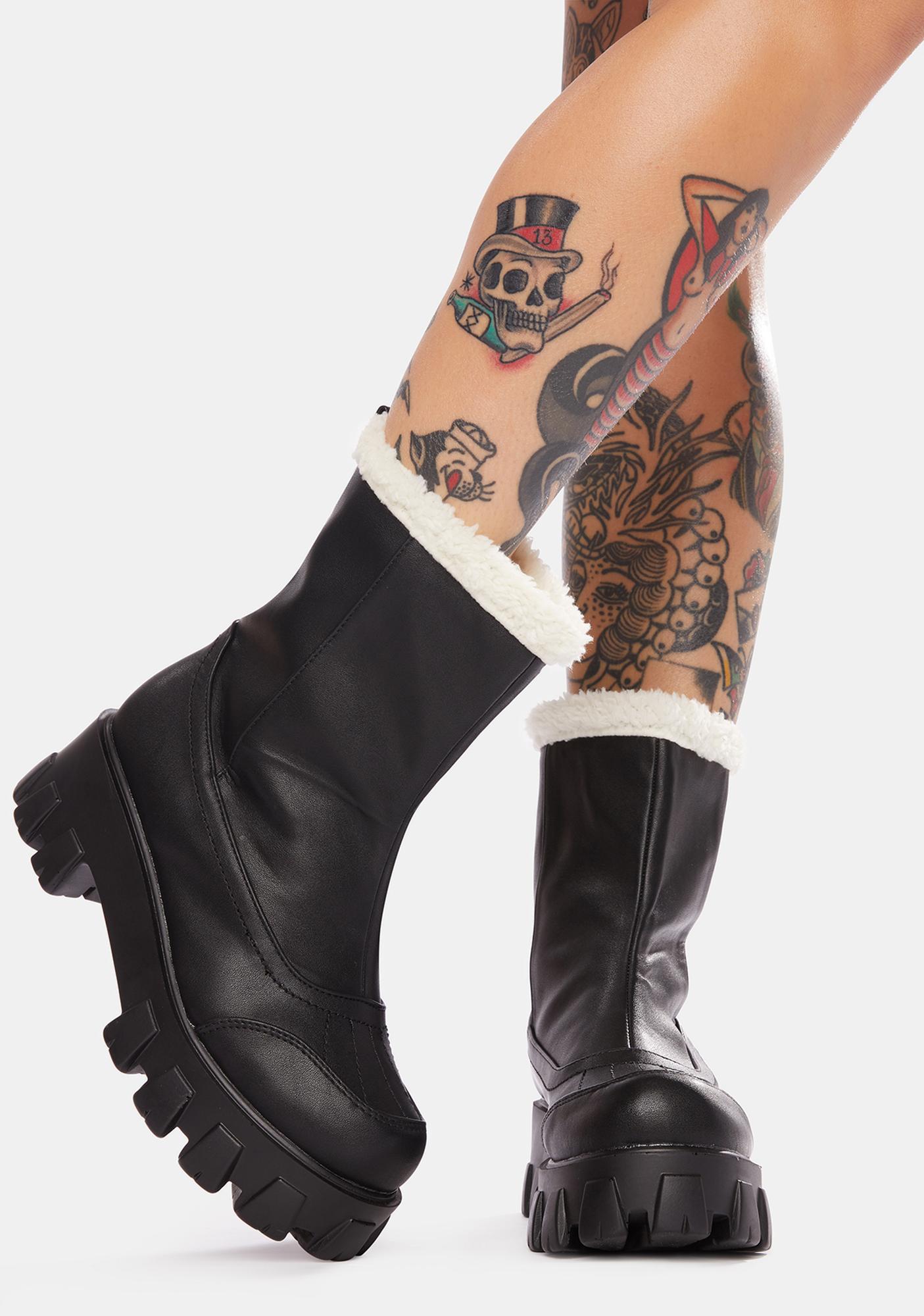 slip on black ankle boots