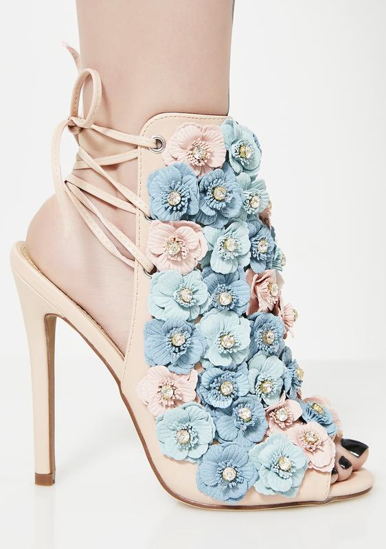 3d floral heels