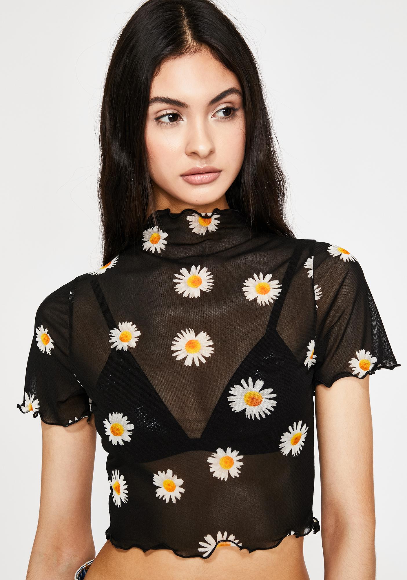 mesh daisy top