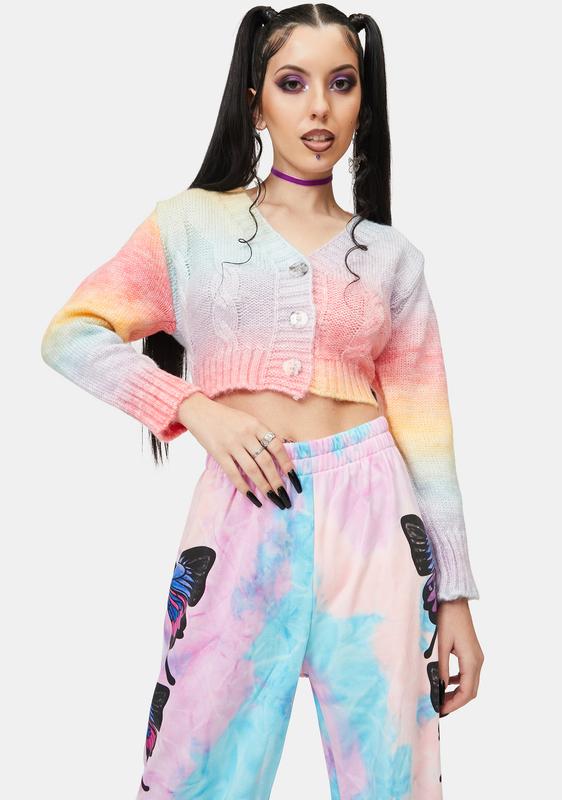 dolls kill rainbow cardigan