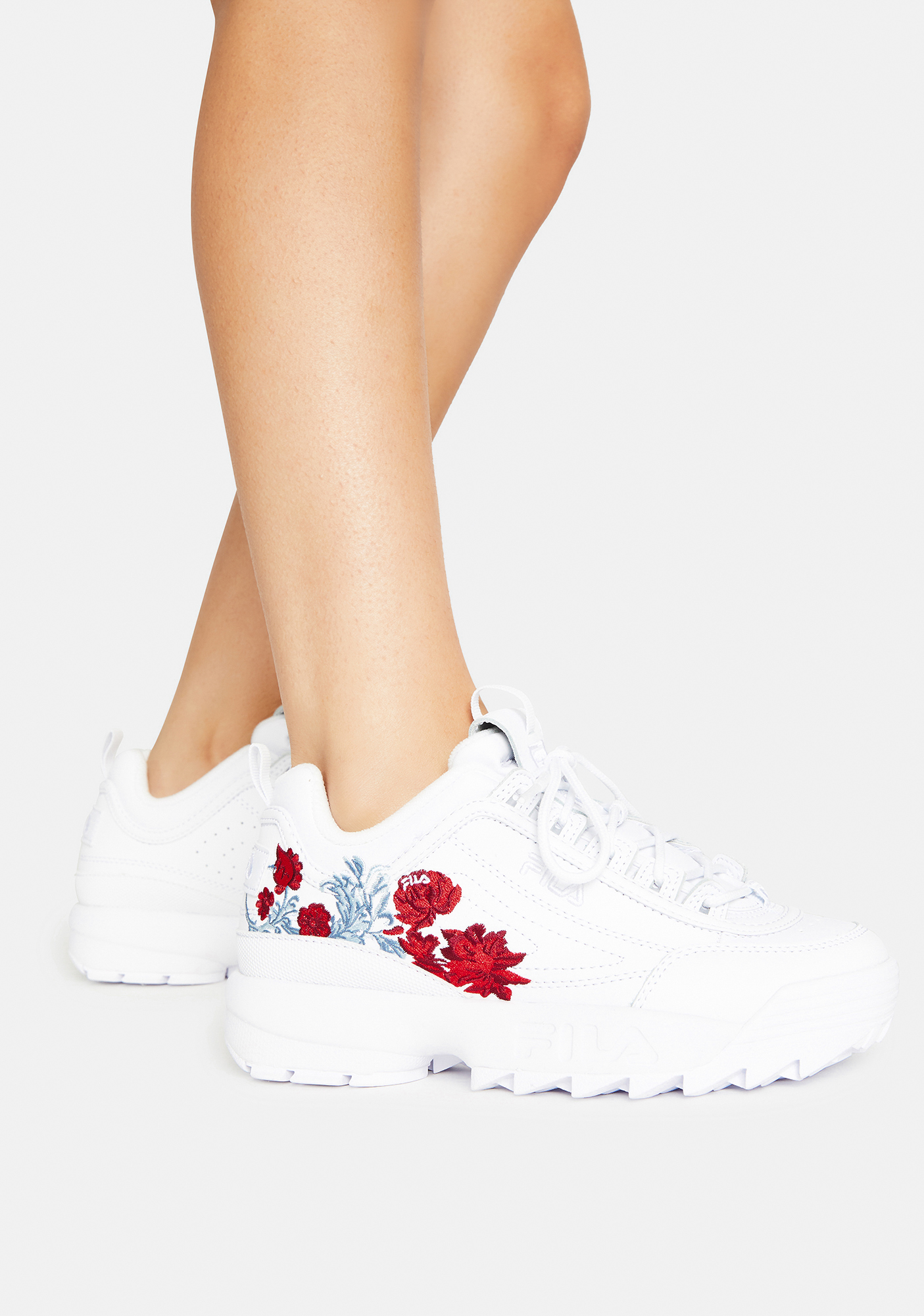 fila shoes with flowers