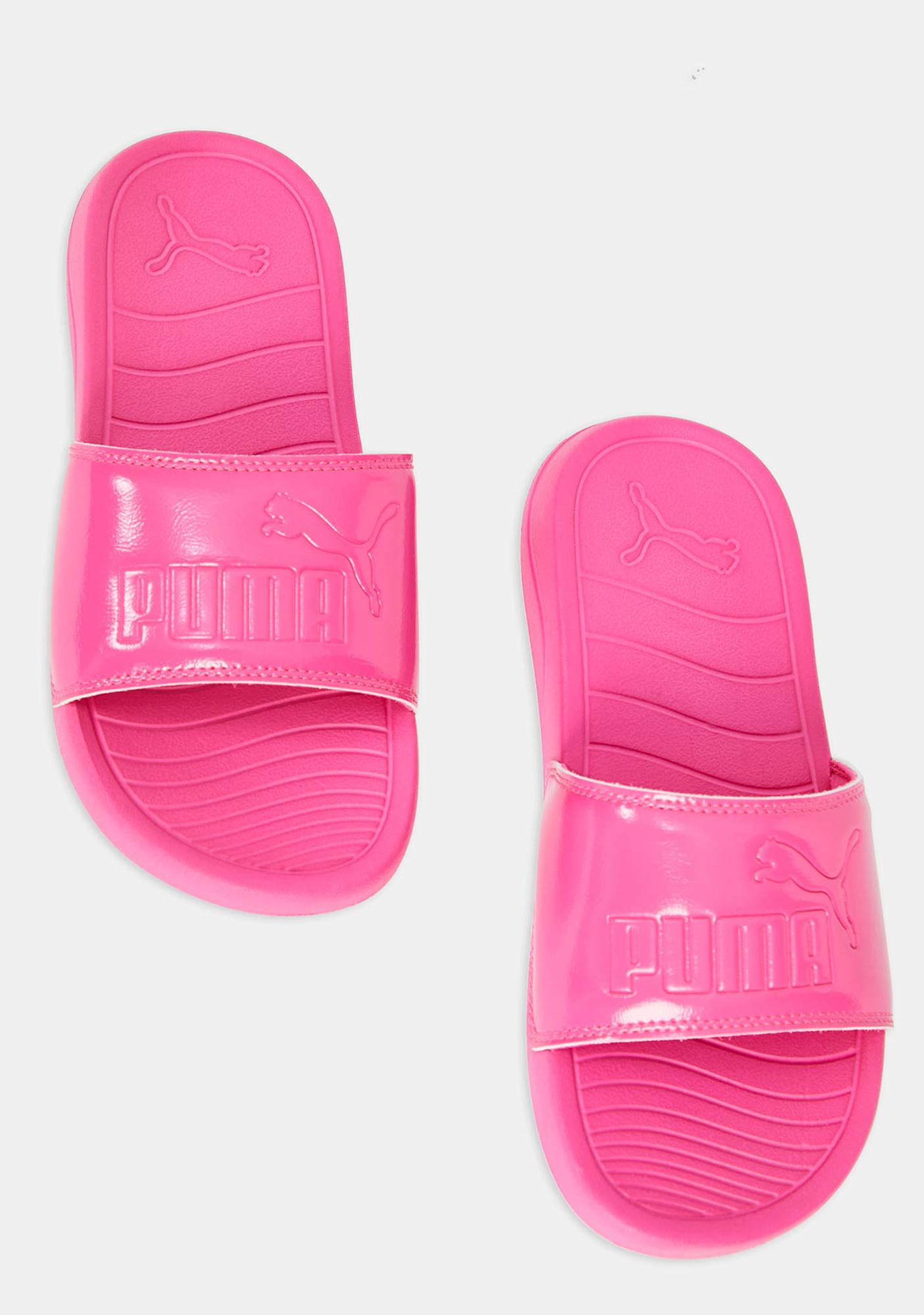 hot pink puma slides