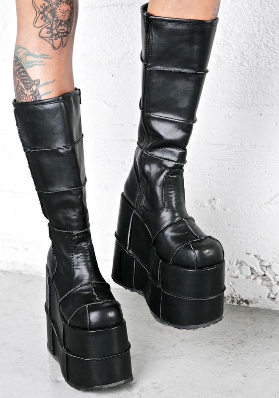demonia stack platform boots