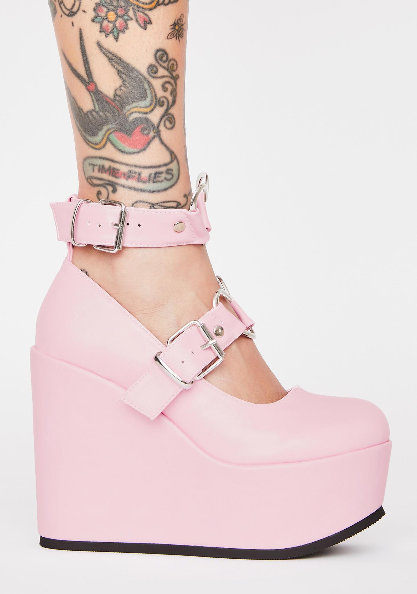 pink platform mary janes