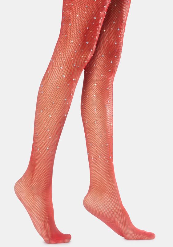 embellished fishnet tights