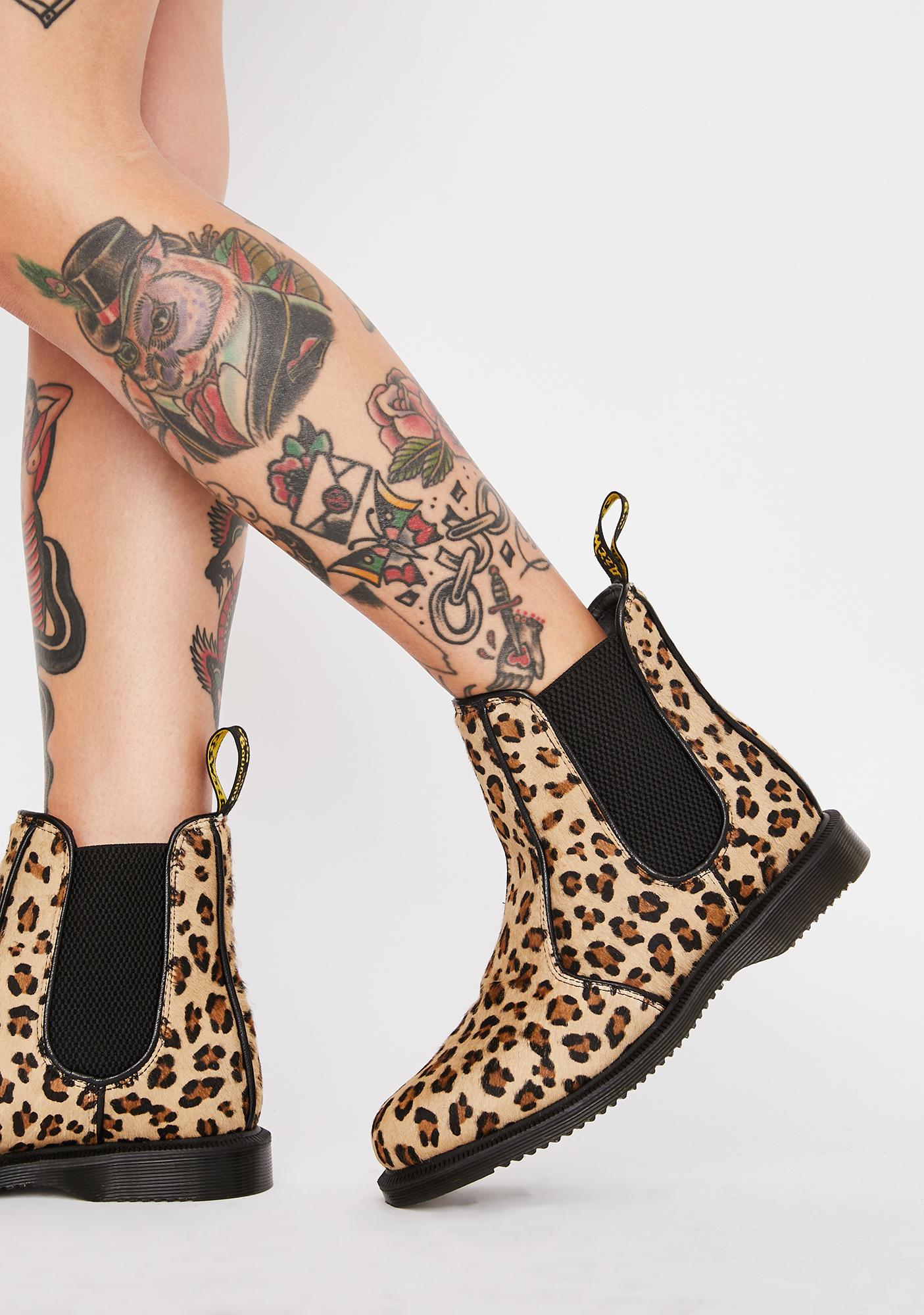 Dr. Martens Flora Leopard Chelsea Boots 