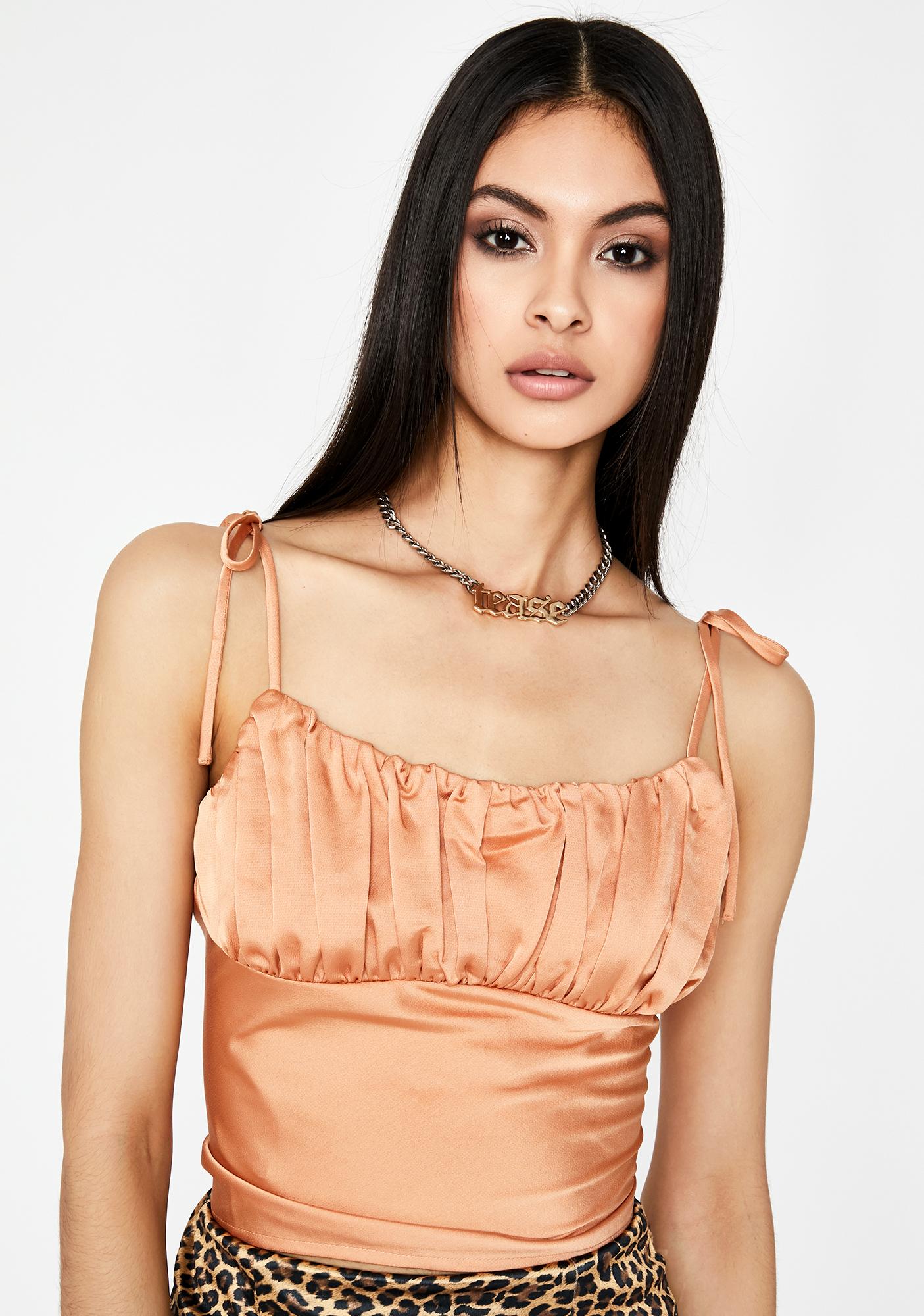 Satin Ruched Cami Bust Crop Top | Dolls Kill