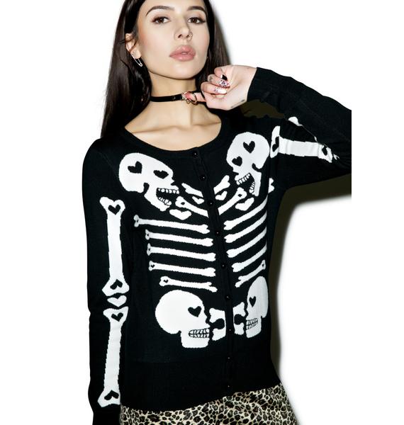 Too Fast Heart Bones Skeleton Cardigan | Dolls Kill