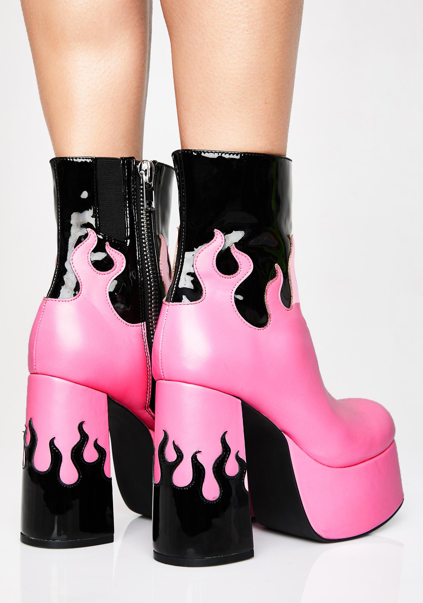 pink flame heels