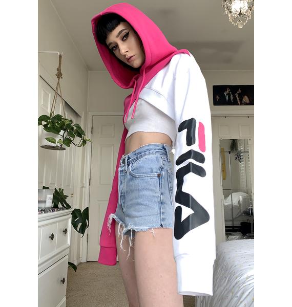 edie colorblocked cropped hoodie