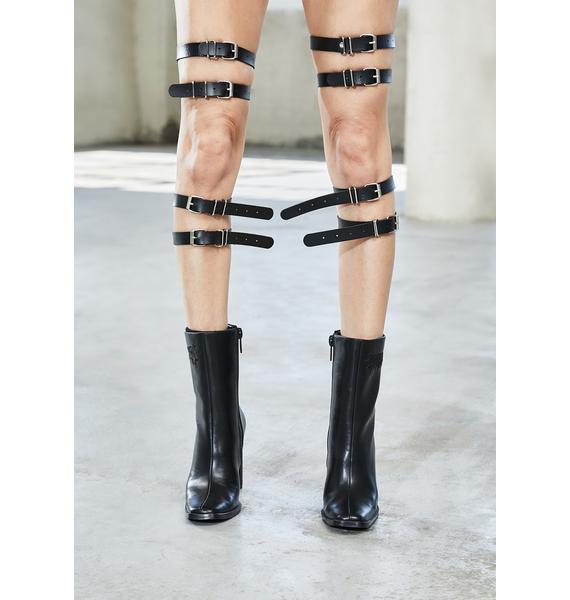 Darker Wavs Vegan Leather Leg Harnesses Black Dolls Kill