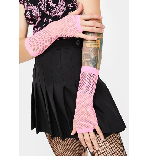 Halloween Pink Fishnet Fingerless Gloves Dolls Kill - roblox pink fishnet gloves