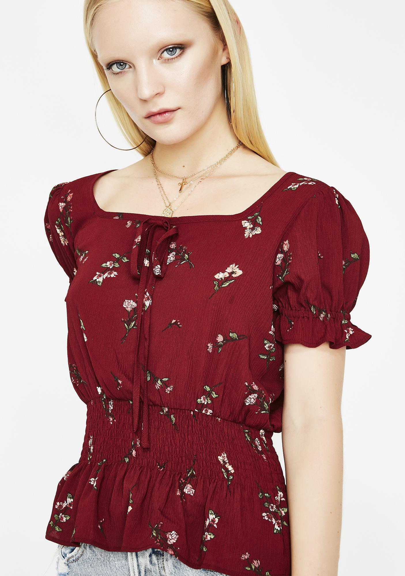 red peasant top