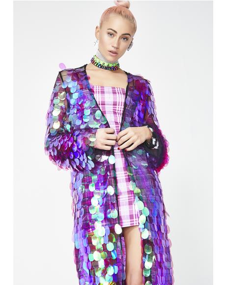 sequin maxi kimono