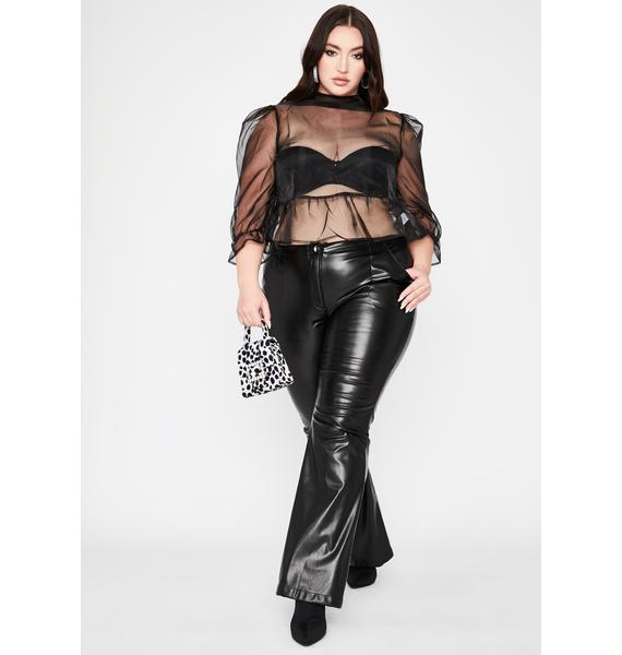 Dark Legit Blurred Lines Organza Blouse