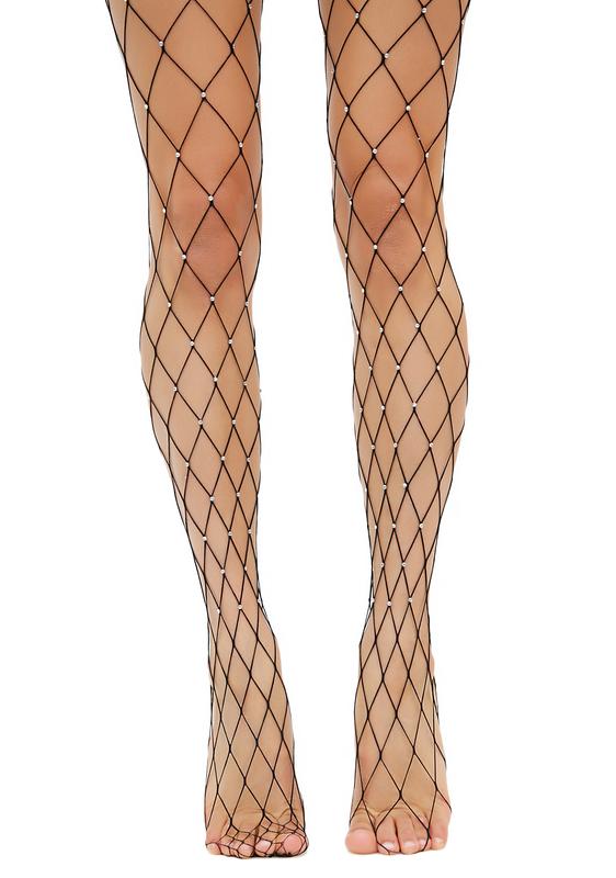 gem fishnet tights
