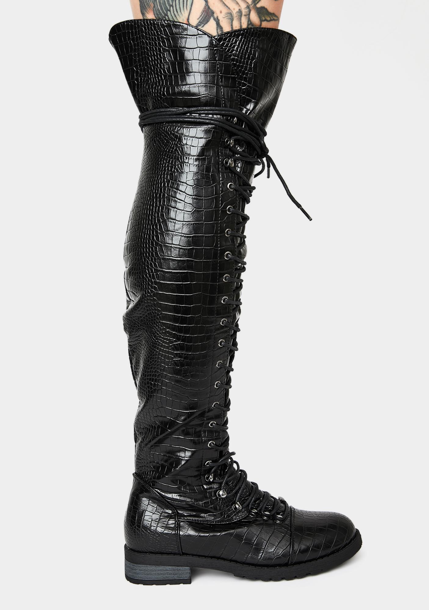 croc skin boots