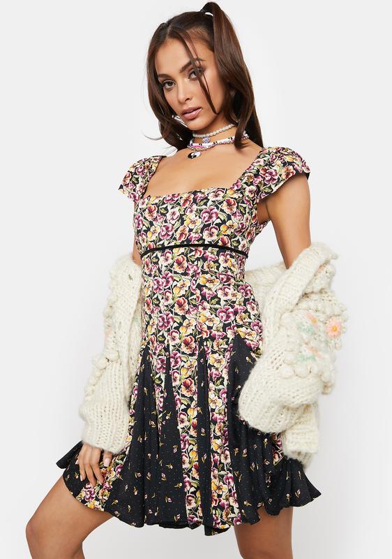 Free People Floral Pleated Empire Waist ...