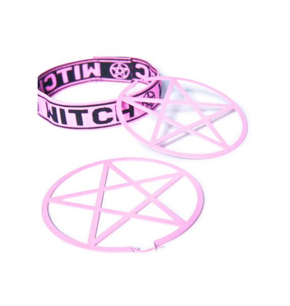 Killstar Pentagram Hoop Earrings Dolls Kill