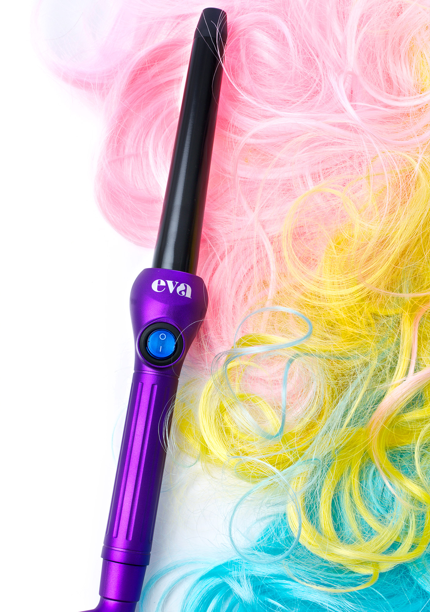 Eva NYC Metallic Purple ClipFree Curling Wand Dolls Kill