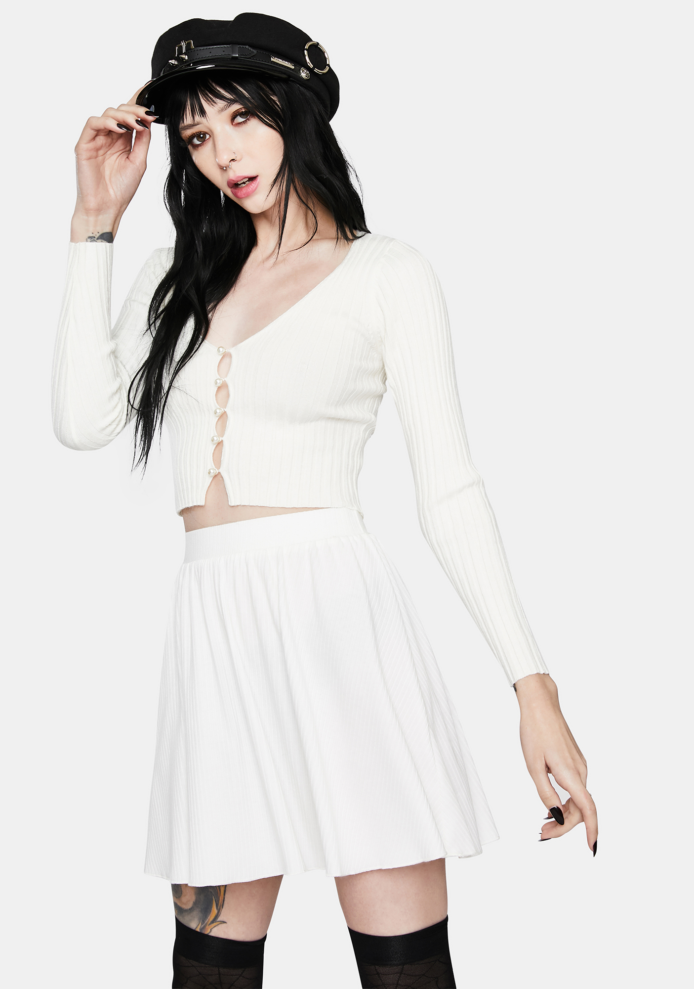 Long Sleeve Ribbed Button Up Crop Top Ivory Dolls Kill   1fm3msC8fm2DJwkOlTiMTfFKMjmW89t2 1 