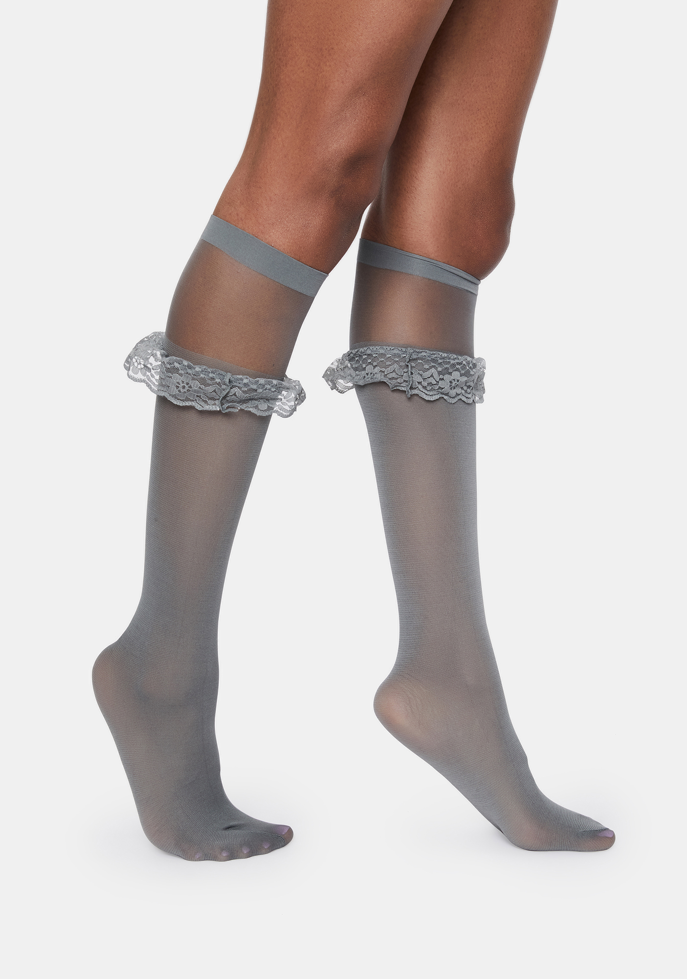 Memoi Gray Ruffleina Anklet Sock Dolls Kill 