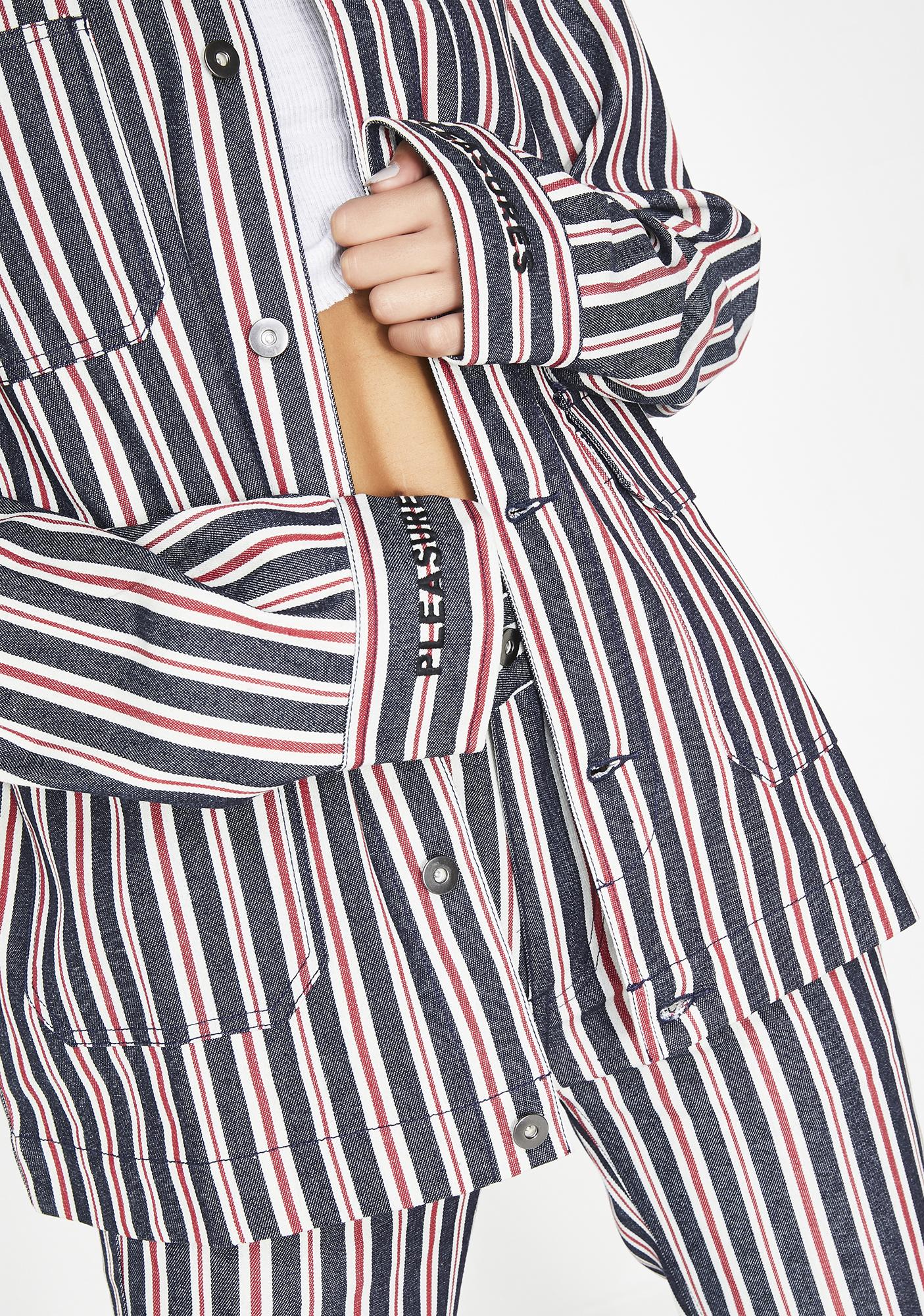 pleasures striped denim