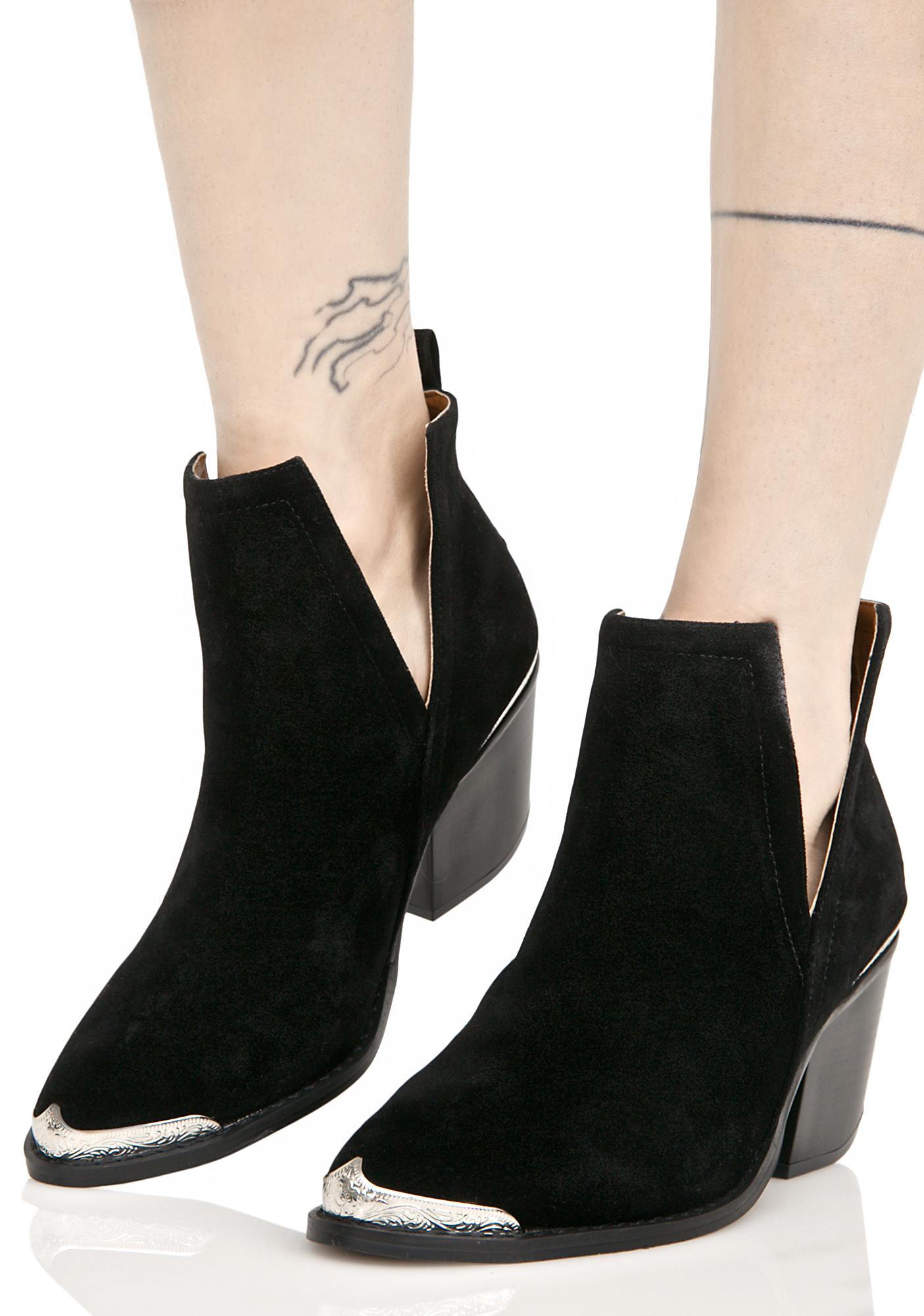 Black Suede Slit Ankle Boots Dolls Kill Black Suede Slit Ankle Boots Dolls Kill