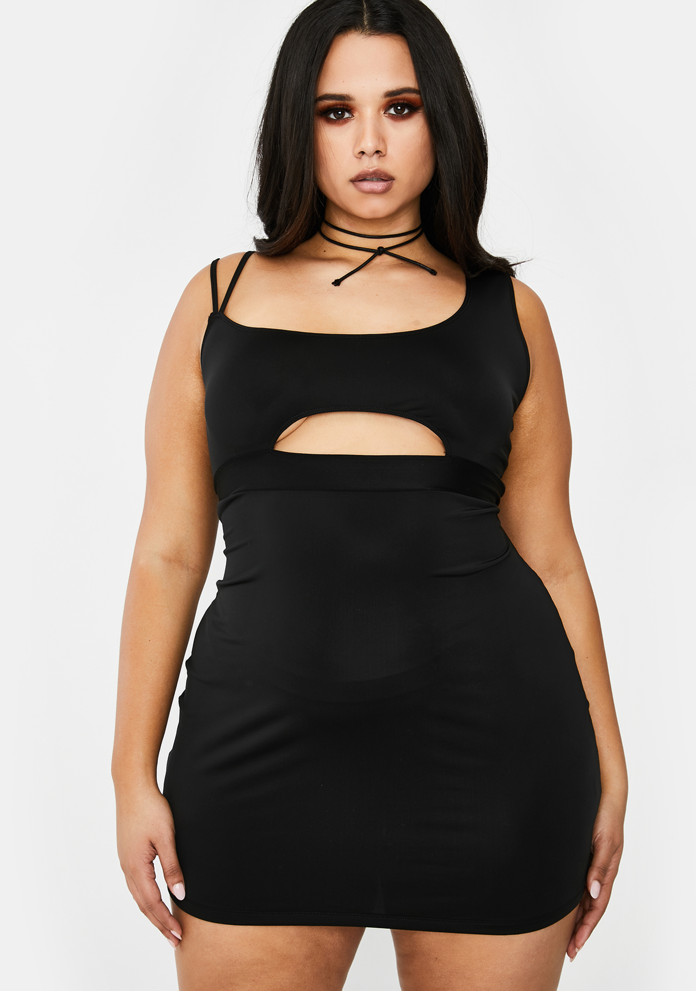 Plus Size Poster Grl Underboob Cut Out Mini Dress - Black | Dolls Kill