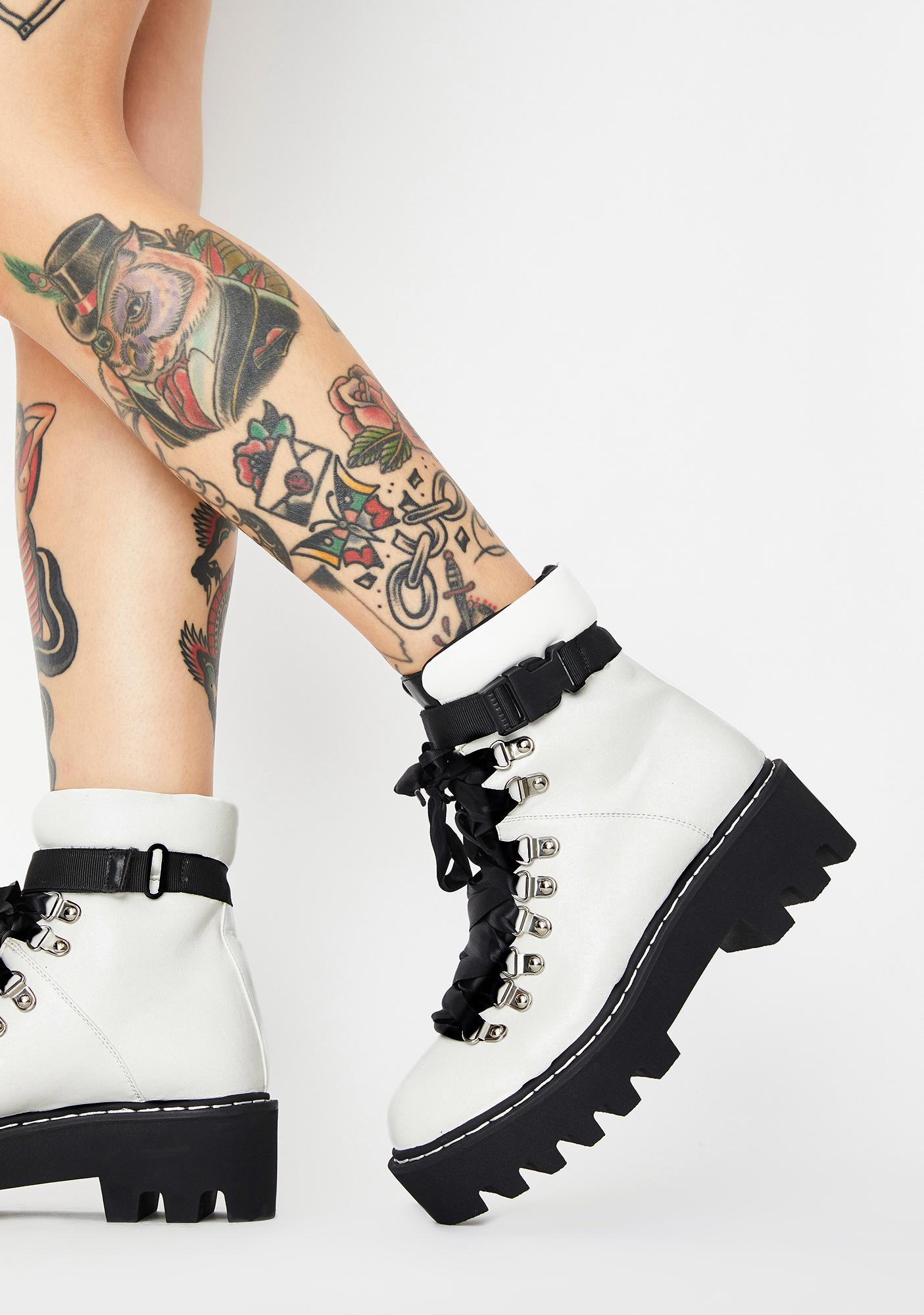 Lamoda White Real Talk Ankle Boots | Dolls Kill