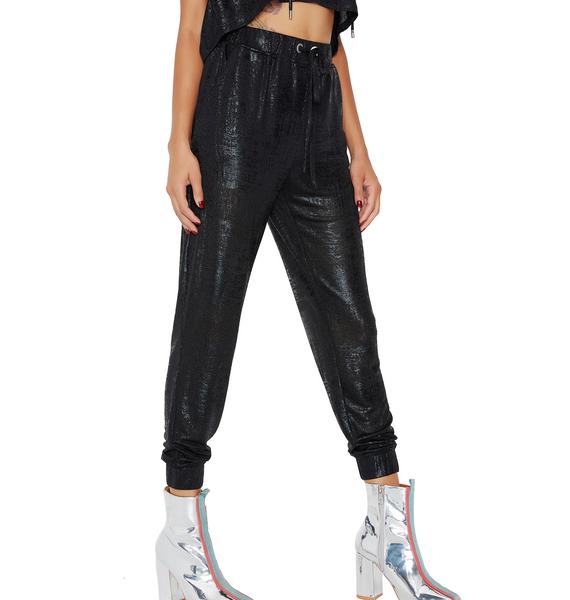 metallic joggers womens